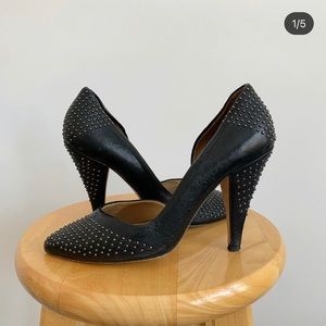 Leather & stud heels